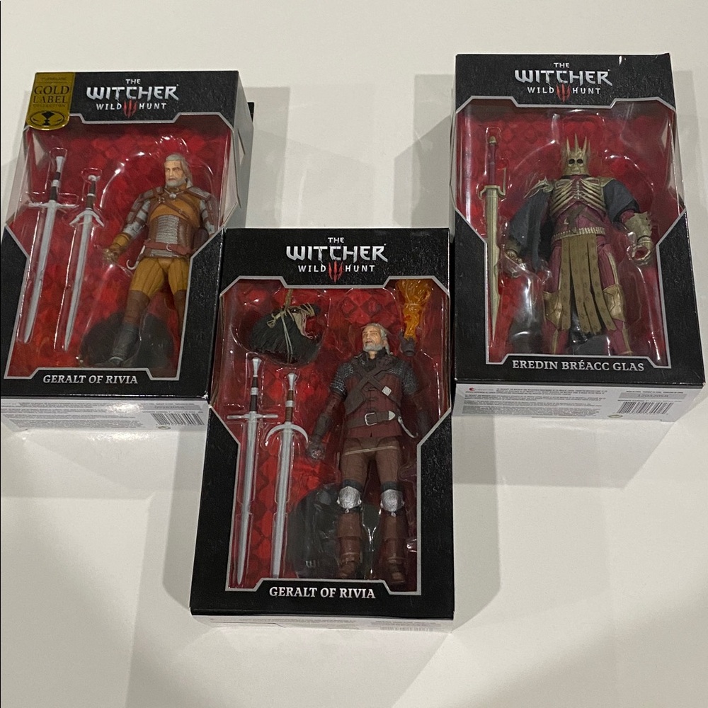 The Witcher Wild Hunt Action Figures - Geralt, Eredin, and Variant